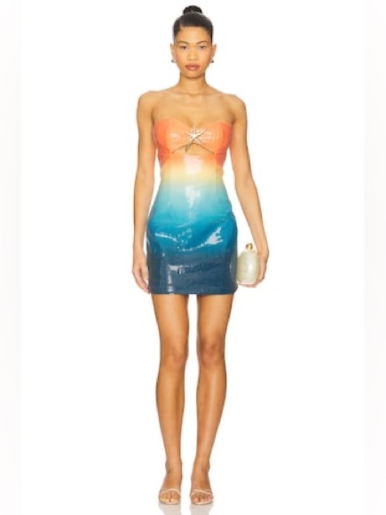 Runaway The Label Dresses & Skirts - Runaway The Label Stellar Mini Dress in Orange Blue Ombre